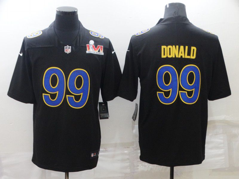 Men Los Angeles Rams #99 Donald Black Super Bowl LVII Patch Limited NFL Jersey->new england patriots->NFL Jersey